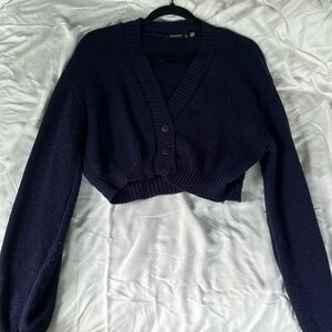 Missguided cropped navy sweater